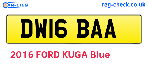 DW16BAA are the vehicle registration plates.