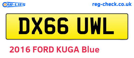 DX66UWL are the vehicle registration plates.