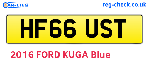 HF66UST are the vehicle registration plates.