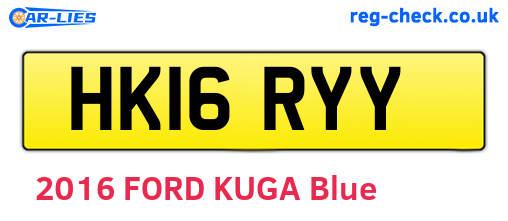 HK16RYY are the vehicle registration plates.