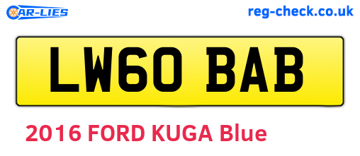 LW60BAB are the vehicle registration plates.