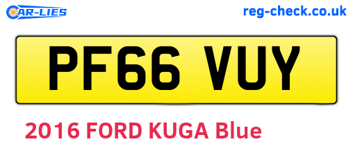 PF66VUY are the vehicle registration plates.