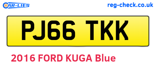 PJ66TKK are the vehicle registration plates.