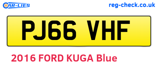 PJ66VHF are the vehicle registration plates.