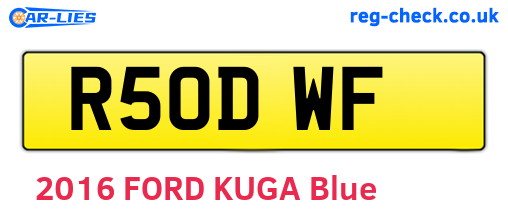 R50DWF are the vehicle registration plates.