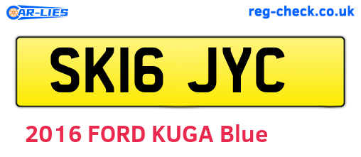 SK16JYC are the vehicle registration plates.