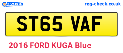 ST65VAF are the vehicle registration plates.