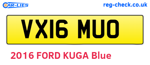 VX16MUO are the vehicle registration plates.