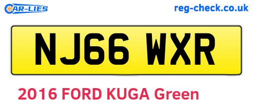 NJ66WXR are the vehicle registration plates.