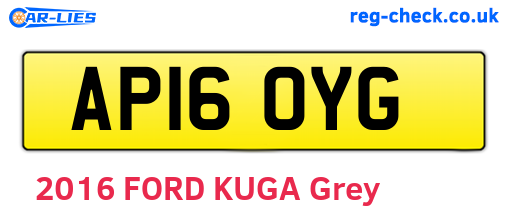 AP16OYG are the vehicle registration plates.