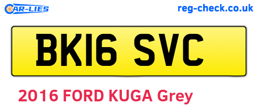 BK16SVC are the vehicle registration plates.