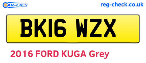BK16WZX are the vehicle registration plates.