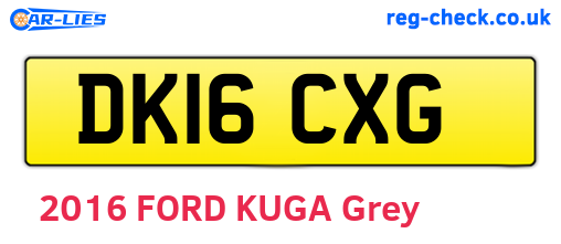 DK16CXG are the vehicle registration plates.