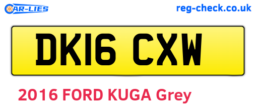 DK16CXW are the vehicle registration plates.
