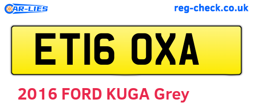 ET16OXA are the vehicle registration plates.