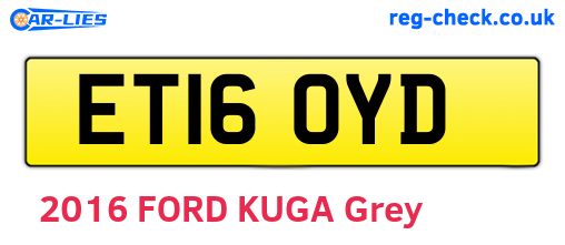 ET16OYD are the vehicle registration plates.