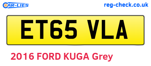 ET65VLA are the vehicle registration plates.