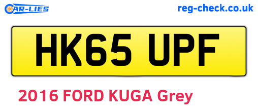 HK65UPF are the vehicle registration plates.