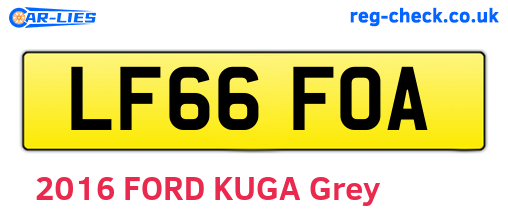LF66FOA are the vehicle registration plates.