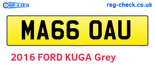 MA66OAU are the vehicle registration plates.