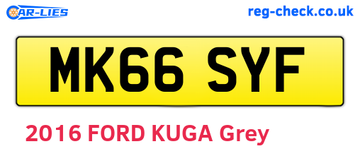 MK66SYF are the vehicle registration plates.