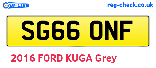 SG66ONF are the vehicle registration plates.