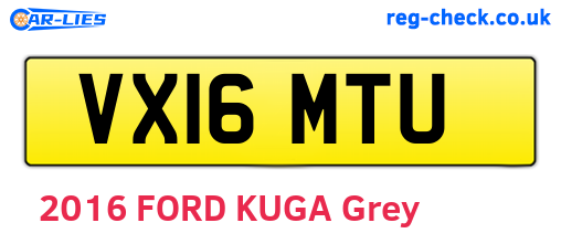 VX16MTU are the vehicle registration plates.