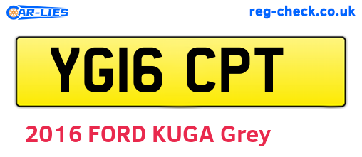 YG16CPT are the vehicle registration plates.