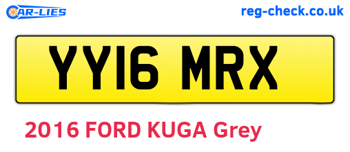 YY16MRX are the vehicle registration plates.