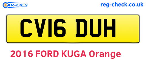 CV16DUH are the vehicle registration plates.