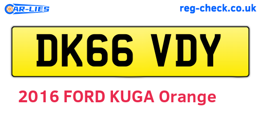 DK66VDY are the vehicle registration plates.