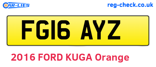 FG16AYZ are the vehicle registration plates.