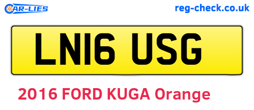 LN16USG are the vehicle registration plates.