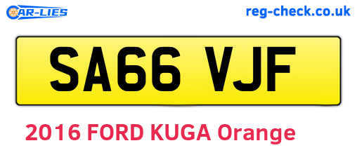 SA66VJF are the vehicle registration plates.