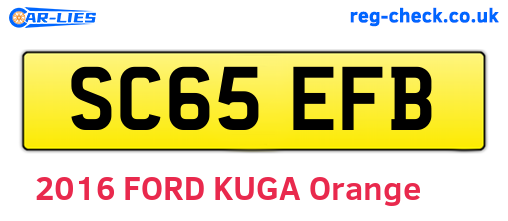 SC65EFB are the vehicle registration plates.