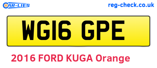 WG16GPE are the vehicle registration plates.