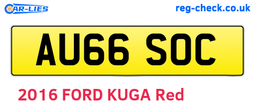AU66SOC are the vehicle registration plates.