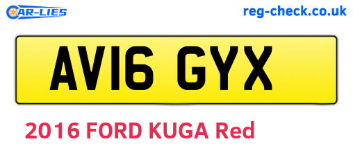 AV16GYX are the vehicle registration plates.