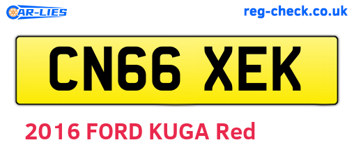 CN66XEK are the vehicle registration plates.