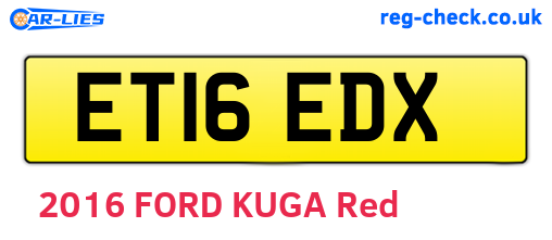 ET16EDX are the vehicle registration plates.