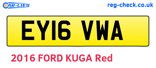 EY16VWA are the vehicle registration plates.