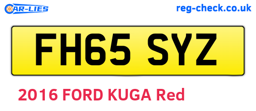 FH65SYZ are the vehicle registration plates.
