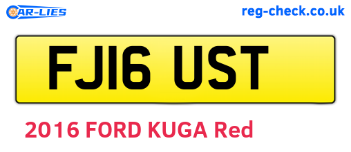 FJ16UST are the vehicle registration plates.