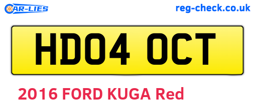 HD04OCT are the vehicle registration plates.