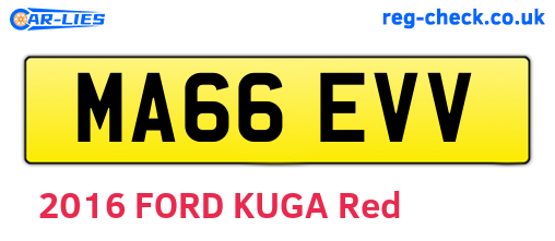 MA66EVV are the vehicle registration plates.