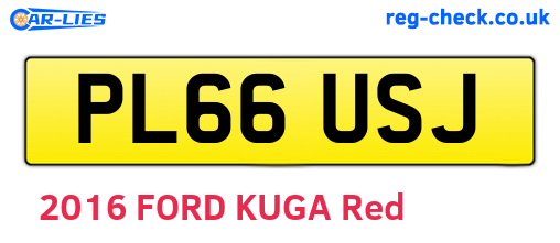 PL66USJ are the vehicle registration plates.