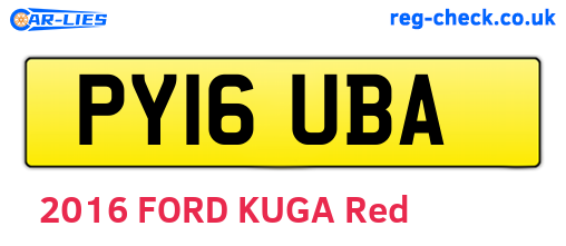 PY16UBA are the vehicle registration plates.