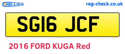 SG16JCF are the vehicle registration plates.