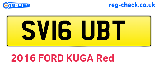 SV16UBT are the vehicle registration plates.