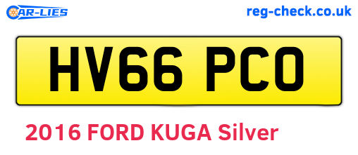 HV66PCO are the vehicle registration plates.